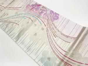 束ね熨斗に花模様織出し袋帯